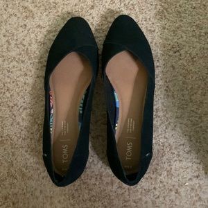 Toms Julie black suede flats
